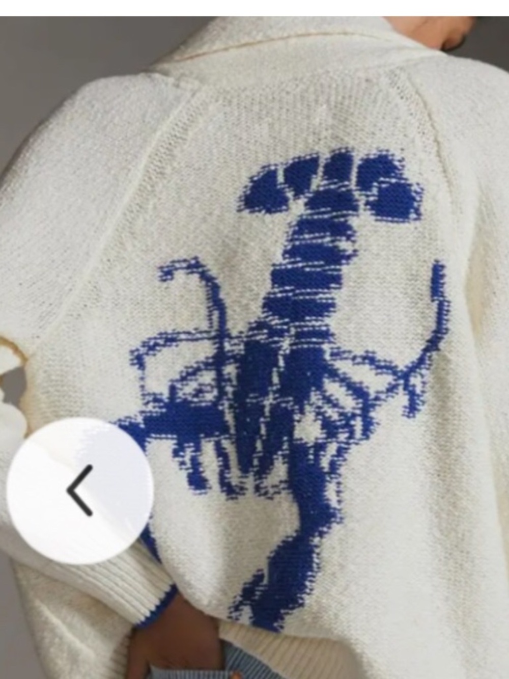 New! Lobster Boho Blue Cardigan